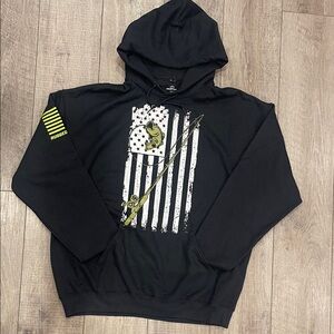 Rugged Legacy Hoodie Fleece Cottage Core Black Graphic Hoodie Size XL